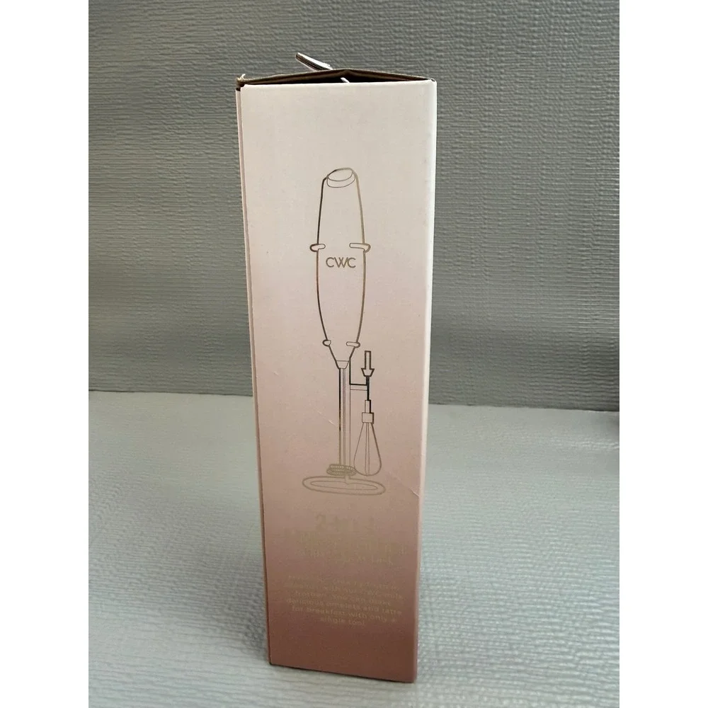 CWC Cook With Color 2-in-1 Milk Frother and Egg Whisk Rose Gold with Stand NEW